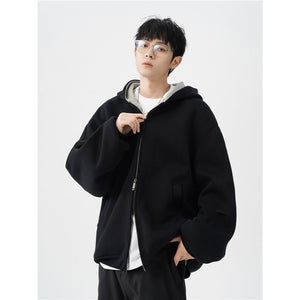 Double Zipper Hooded Sweater – Men’s Casual Jacket for Everyday Wear