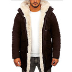 Men’s Fur Hooded Jacket – Thick Warm Cotton-Padded Winter Coat