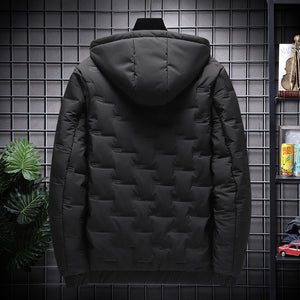 Men’s Short Hooded Cotton Jacket – Warm Winter Casual Coat