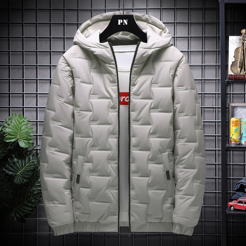 Men’s Short Hooded Cotton Jacket – Warm Winter Casual Coat