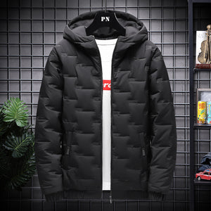 Men’s Short Hooded Cotton Jacket – Warm Winter Casual Coat