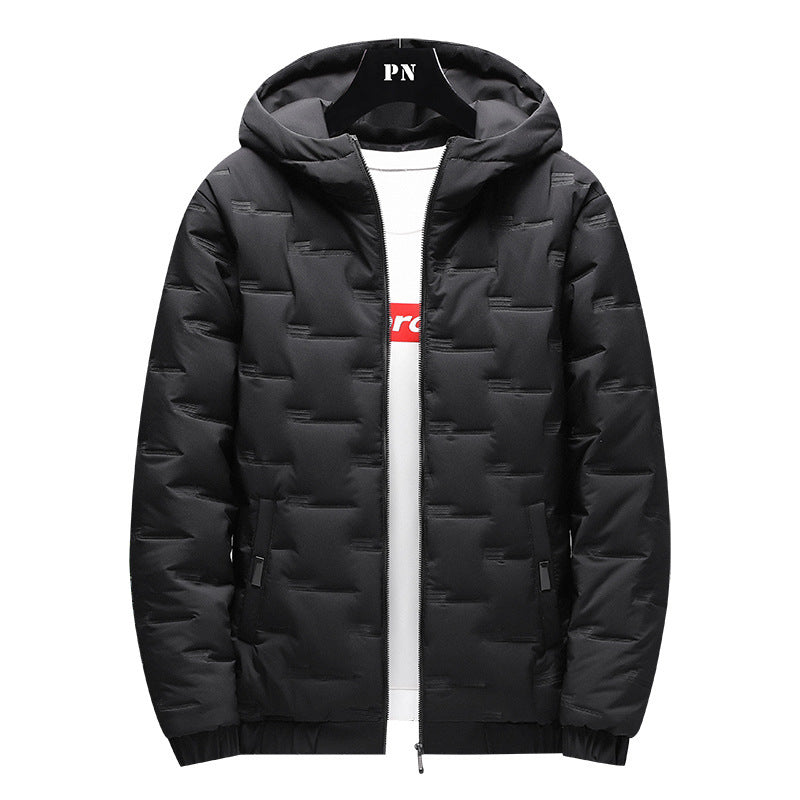 Men’s Short Hooded Cotton Jacket – Warm Winter Casual Coat
