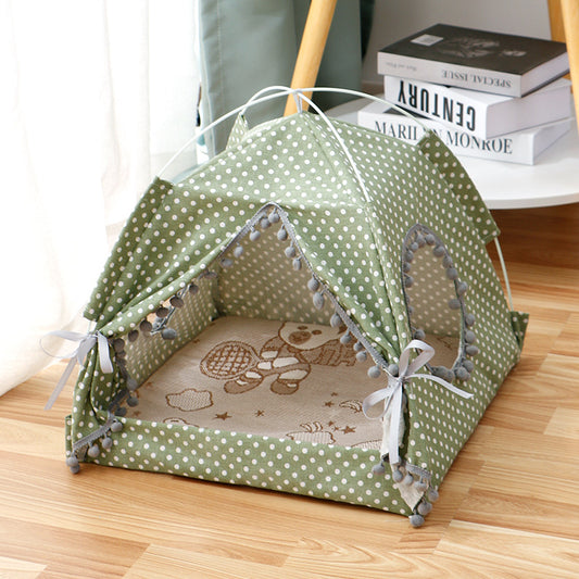 Enclosed Cat Tent House – Comfortable Indoor Cat Bed & Pet Nest
