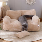 Plush Winter Cat Bed Sofa – Warm & Cozy Pet Nest for Cats