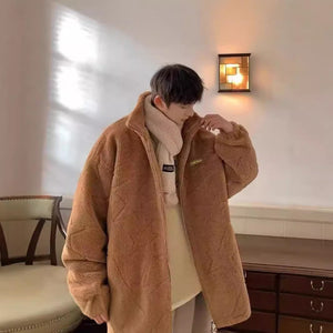 Men’s Thick Cotton-Padded Jacket – Warm Loose Casual Winter Coat