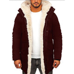 Men’s Fur Hooded Jacket – Thick Warm Cotton-Padded Winter Coat