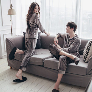 Fashion & Comfort Gold Velvet Pajamas – Soft, Luxurious Sleepwear for Men & Women