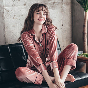 Fashion & Comfort Gold Velvet Pajamas – Soft, Luxurious Sleepwear for Men & Women