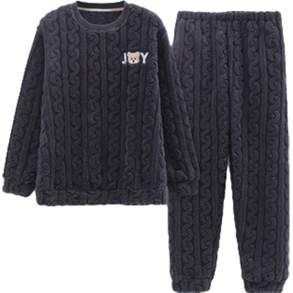 Men’s Fall Winter Thickened Coral Velvet Pajamas Suit – Warm, Soft & Cozy Sleepwear