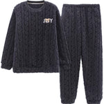 Men’s Fall Winter Thickened Coral Velvet Pajamas Suit – Warm, Soft & Cozy Sleepwear