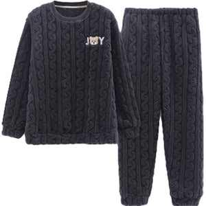 Men’s Fall Winter Thickened Coral Velvet Pajamas Suit – Warm, Soft & Cozy Sleepwear