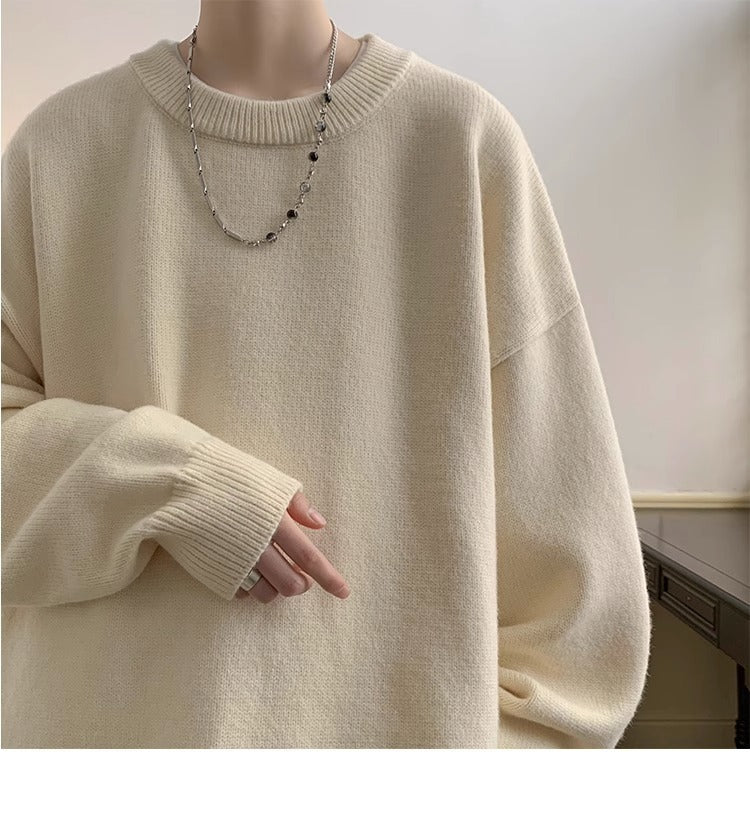 Men’s Loose Fit Sweater – Autumn & Winter High Sense Fashion Knit
