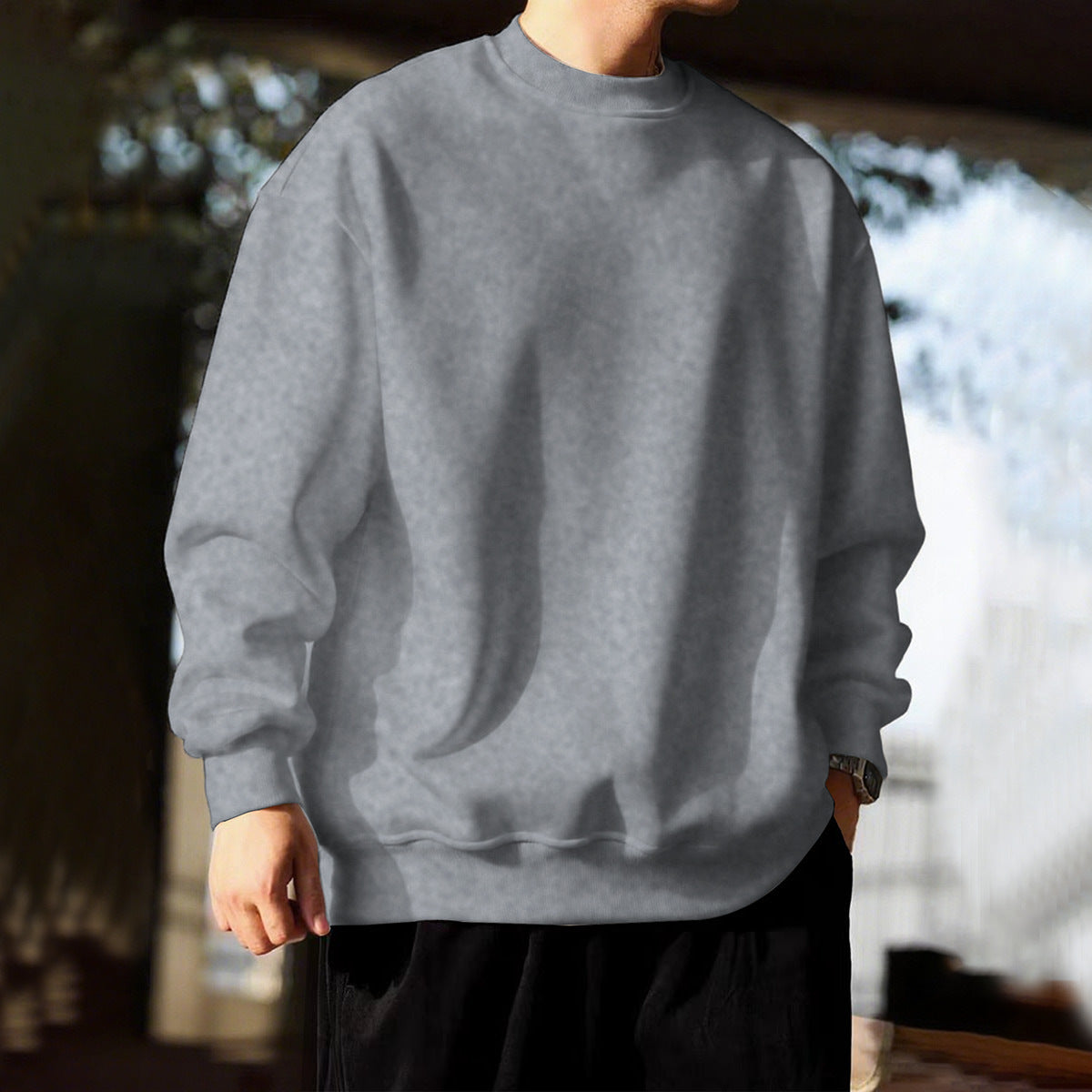 Fall Winter Men’s Loose Hooded Sweater – Fleece-Lined Sports & Leisure Hoodie