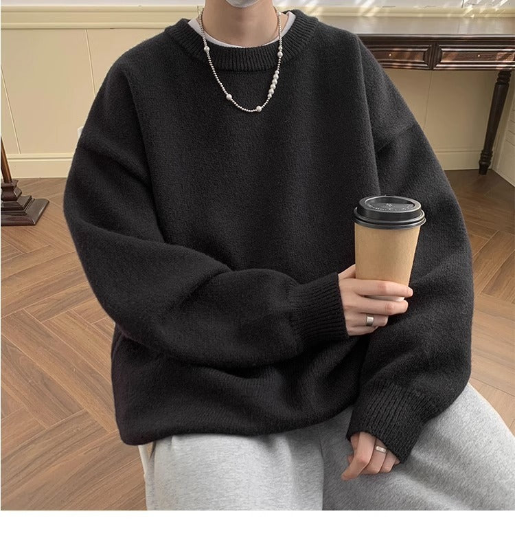 Men’s Loose Fit Sweater – Autumn & Winter High Sense Fashion Knit