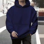 Fall Winter Men’s Loose Hooded Sweater – Fleece-Lined Sports & Leisure Hoodie