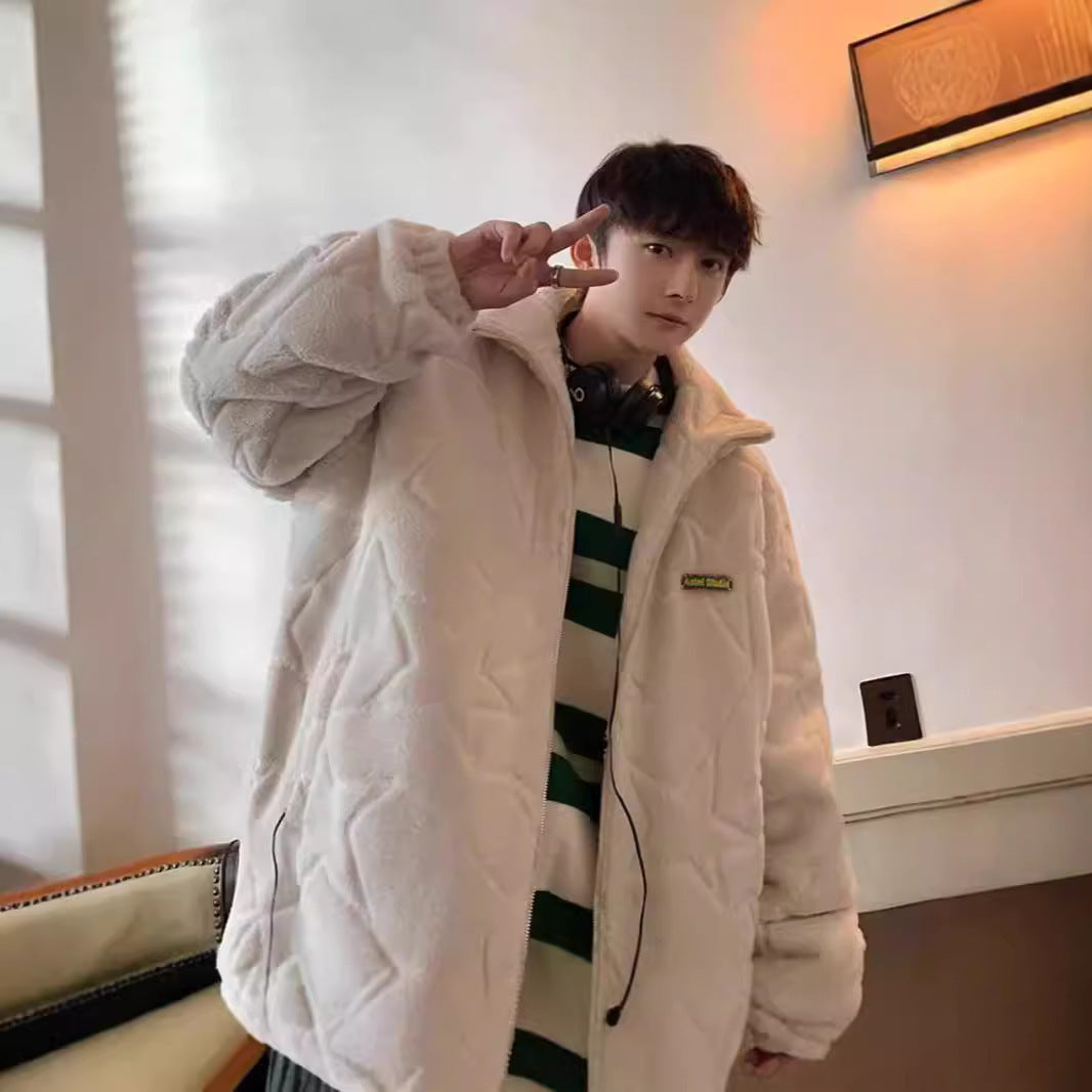 Men’s Thick Cotton-Padded Jacket – Warm Loose Casual Winter Coat