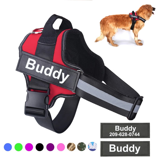 Personalized Dog Harness – No-Pull Adjustable Reflective Vest with Handle