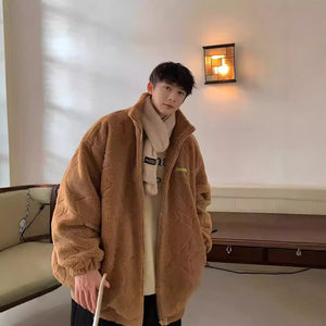 Men’s Thick Cotton-Padded Jacket – Warm Loose Casual Winter Coat