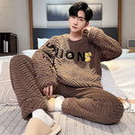Men’s Fall Winter Thickened Coral Velvet Pajamas Suit – Warm, Soft & Cozy Sleepwear