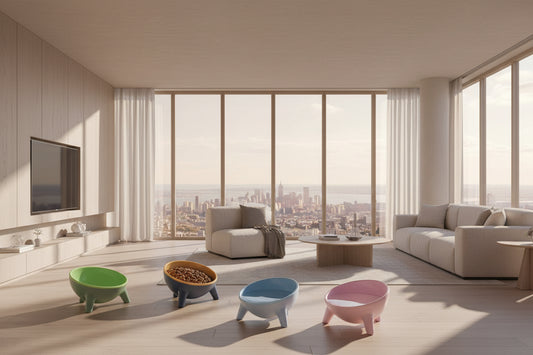 Cat and dog bowl with stand 15 degree tilted