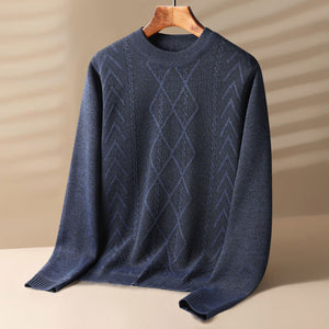 Men’s Fall Winter Round Neck Velvet Sweater – Thick, Warm & Trendy Pullover