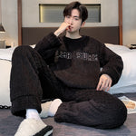 Men’s Fall Winter Thickened Coral Velvet Pajamas Suit – Warm, Soft & Cozy Sleepwear
