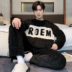 Men’s Fall Winter Thickened Coral Velvet Pajamas Suit – Warm, Soft & Cozy Sleepwear