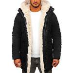 Men’s Fur Hooded Jacket – Thick Warm Cotton-Padded Winter Coat