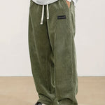 Fashionable European-style American-style Draping Straight Corduroy Trousers