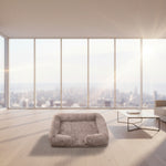 Plush round dog bed warm and comfortable for winter